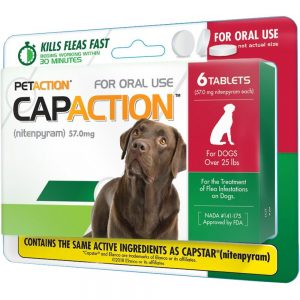 Oral Flea Treatment for Large Dogs from CapAction-25lbs and Over- 6 Count