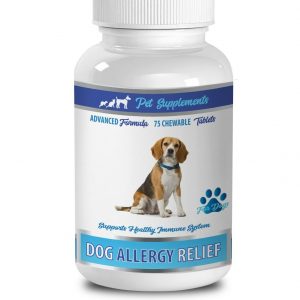 Best Pet Supplies, Quercetin for Dogs- Dog itching Skin Relief and Advanced Allergy Relief Supplement- 75 Chewables