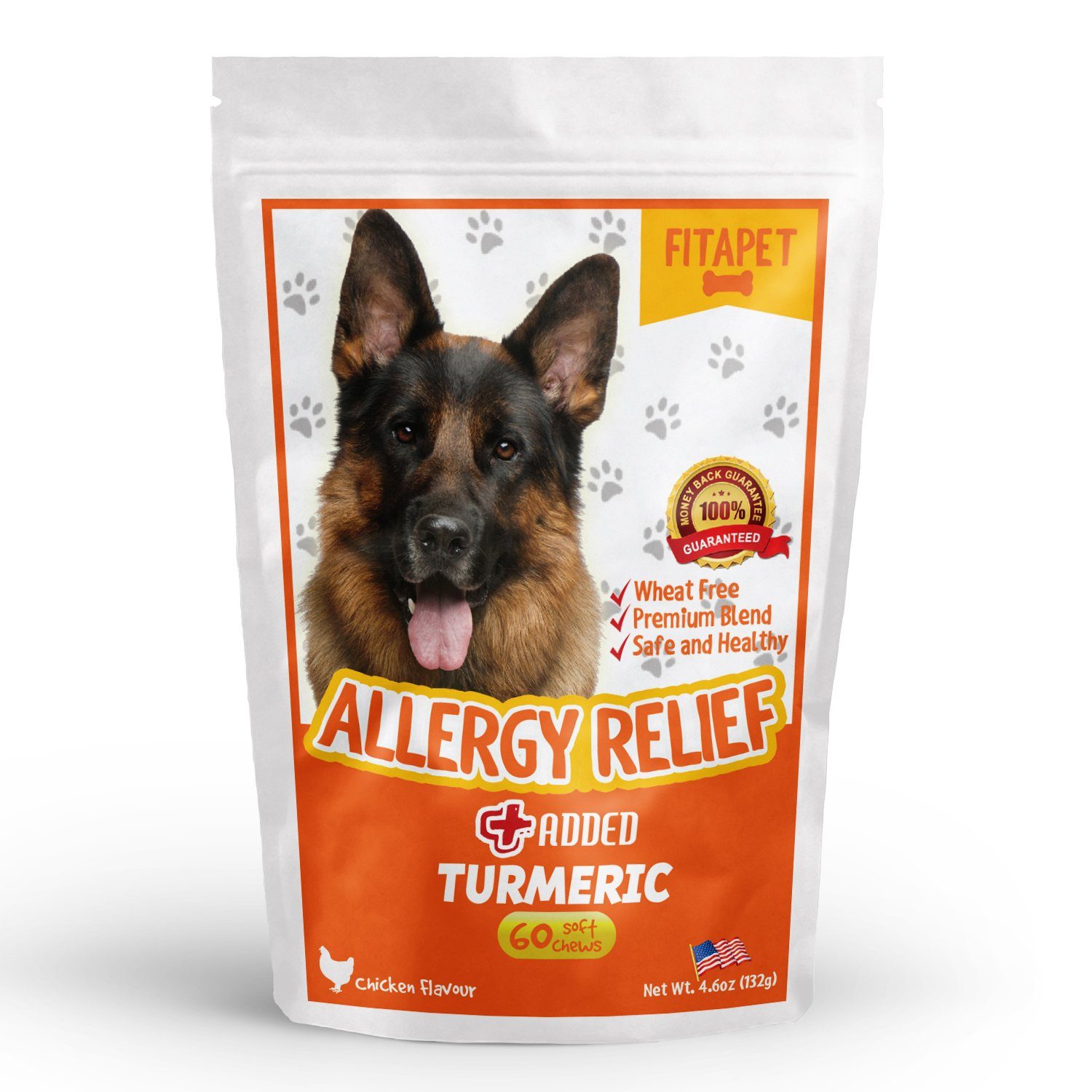 Fitapet Allergy Relief For Itchy Dogs With Turmeric Omega 3 And
