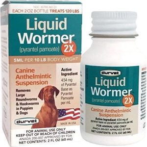 Durvet Liquid Wormer 2X Dog Anthelmintic Suspension 2oz with Pyrantel Pamoate